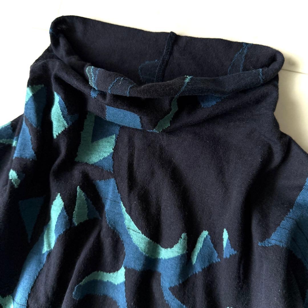 美品 ババグーリ 日本製 コットンタートルカットソー ネイビー M