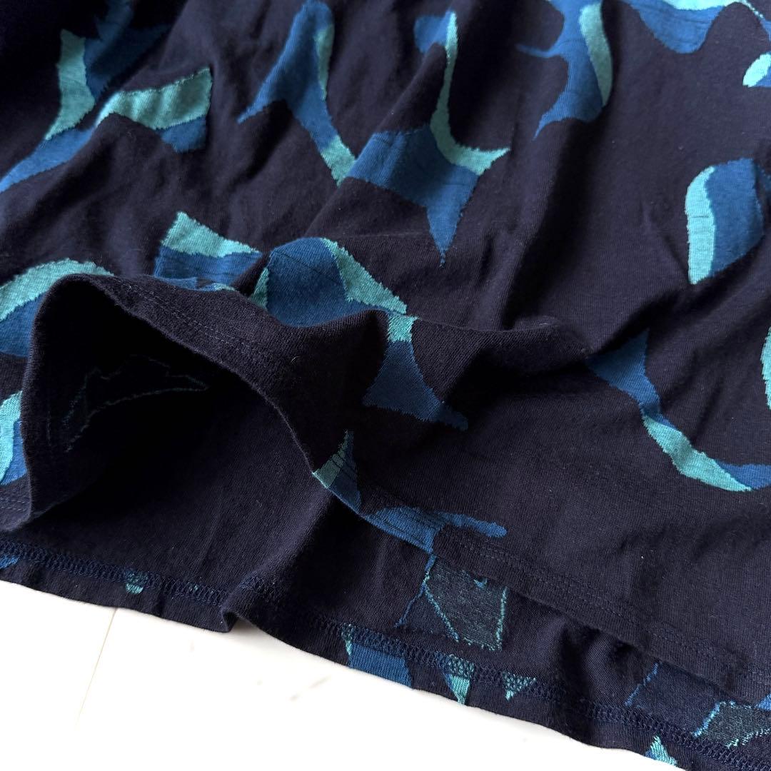 美品 ババグーリ 日本製 コットンタートルカットソー ネイビー M