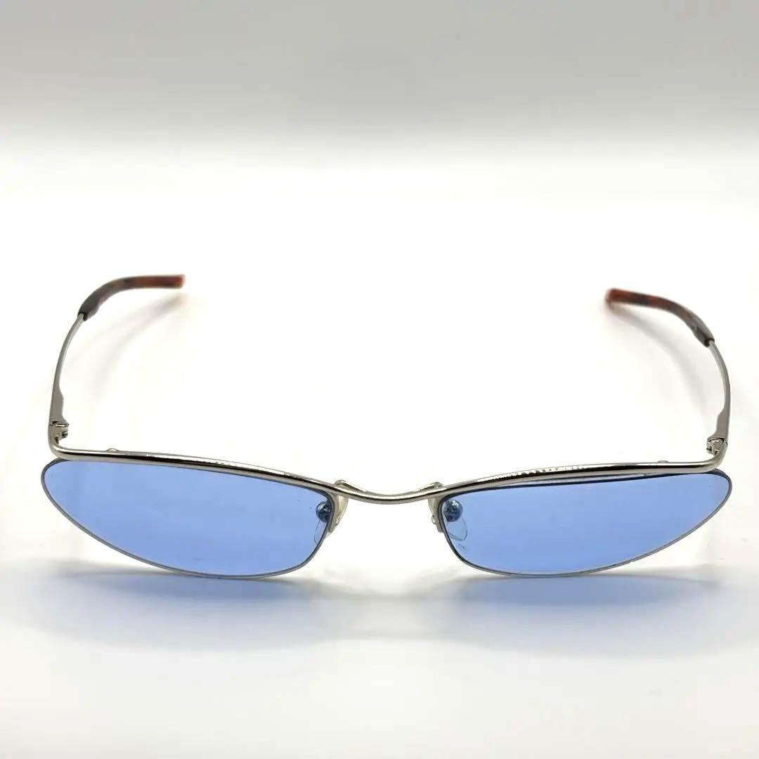 GUCCI グッチ ハーフリム サングラス シルバー レンズ ブルー