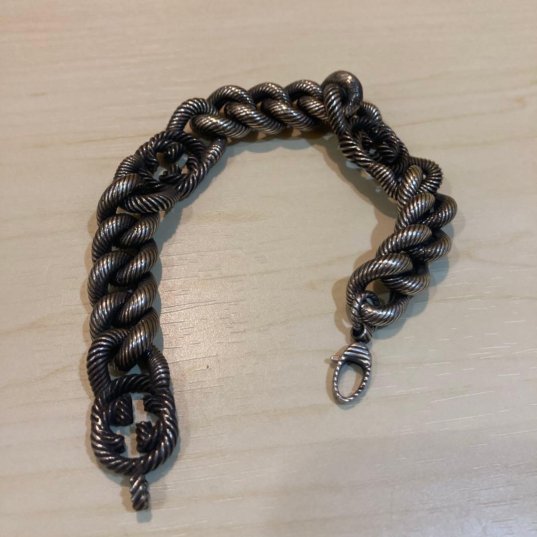 GUCCI グッチ　アラベスクインターロッキングＧ　ツイストブレスレット 925