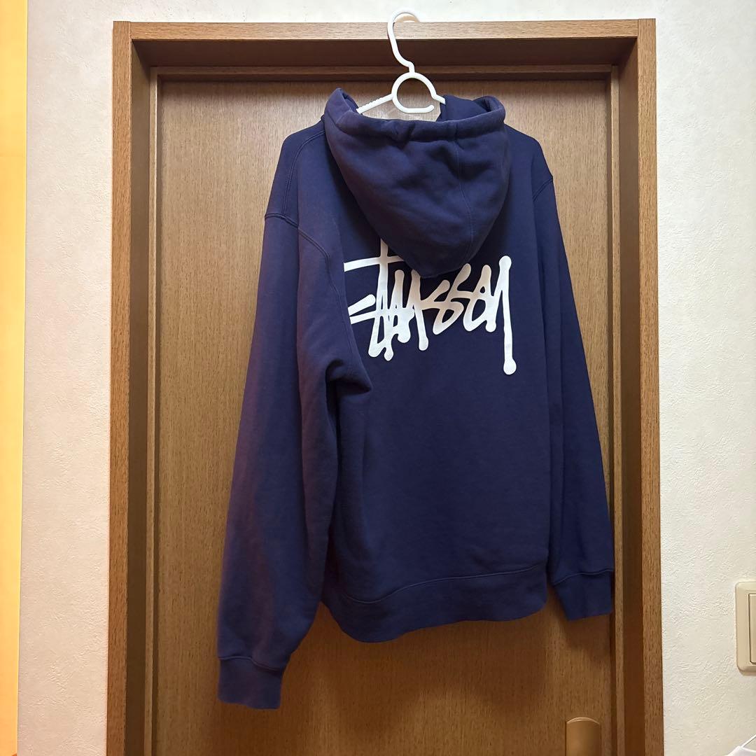 Stussy ネイビー フード付きパーカー S