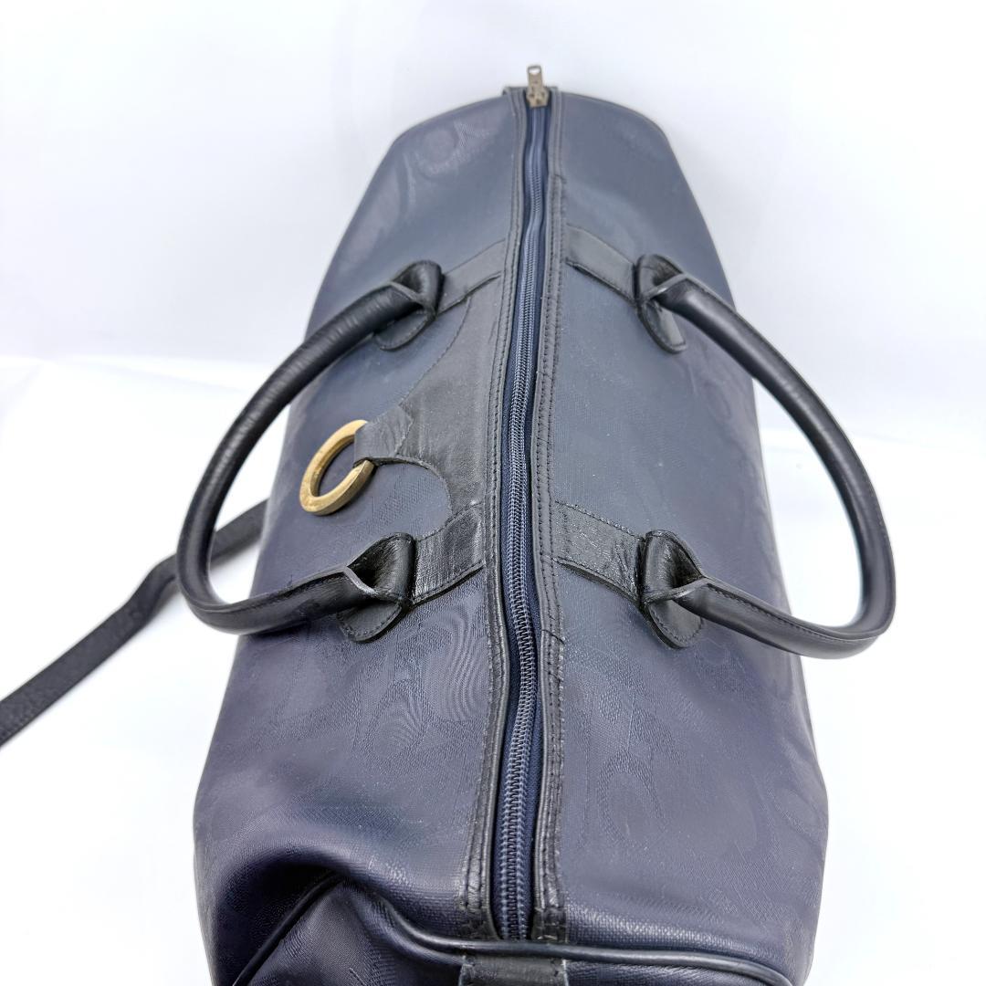 ディオール ボストンバッグ トロッター オーバル PVC レザー 2WAY 紺