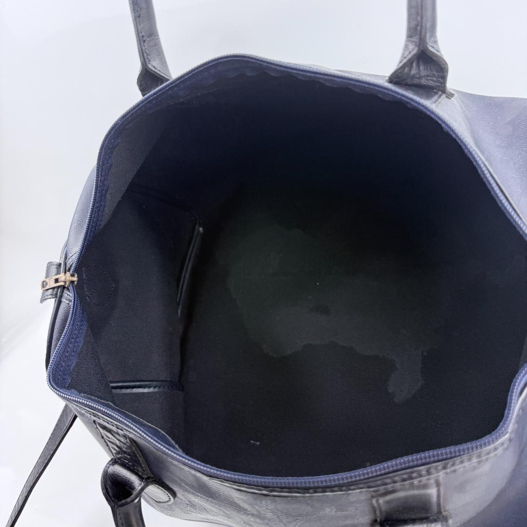 ディオール ボストンバッグ トロッター オーバル PVC レザー 2WAY 紺