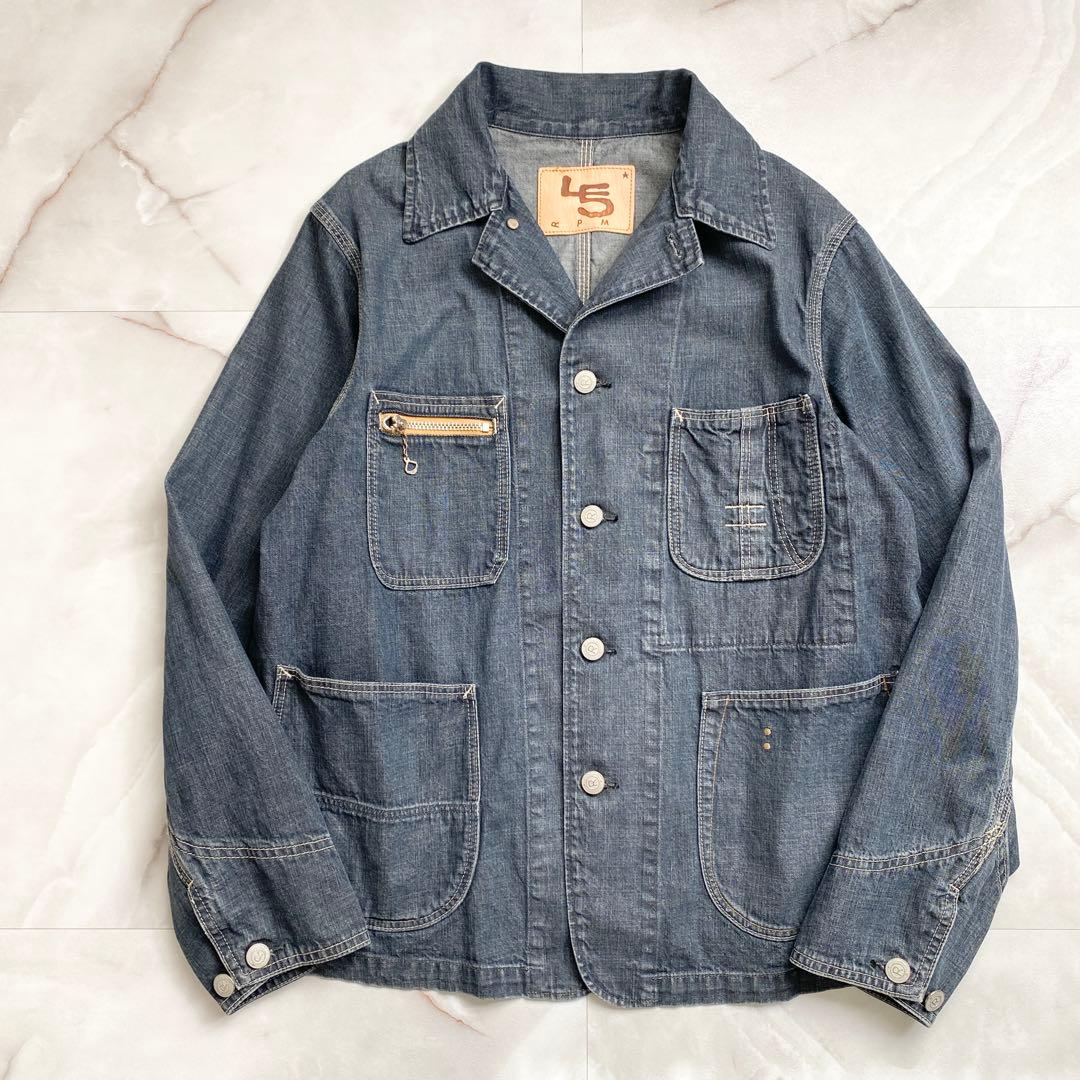 A15637 美品 45R 麦デニムの908カバーオール　影色納戸重 1