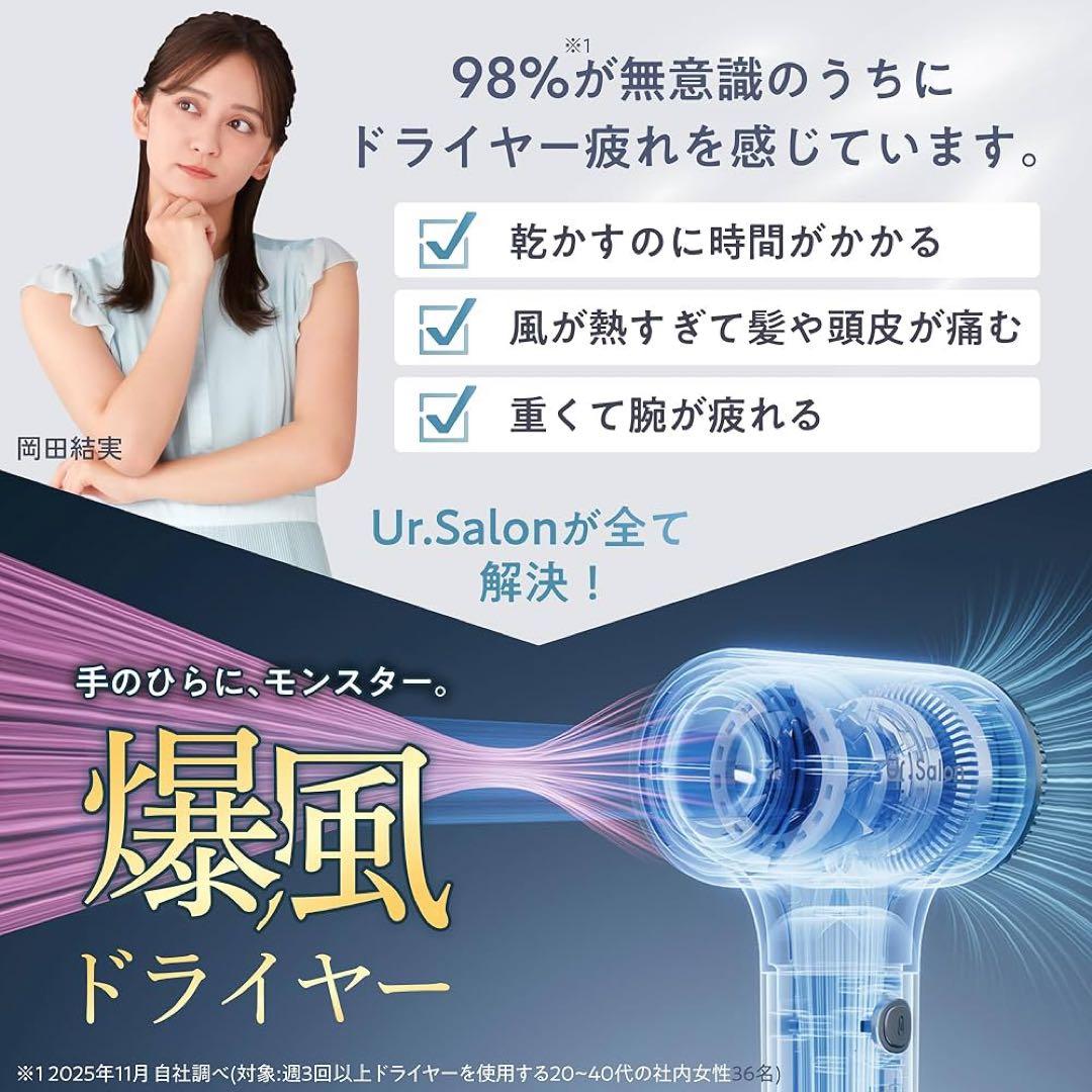 【限定1】ドライヤー 大風量 速乾 マイナスイオン 超軽量285g 海外対応