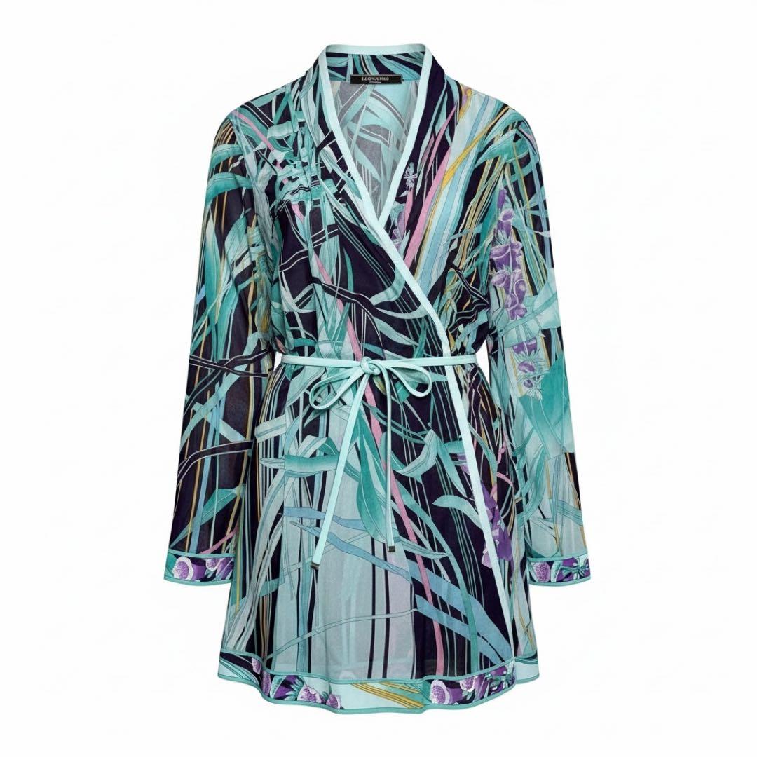 近年物 極美品✨レオナール カンカン素材 花柄 シースルーカーディガン 羽織り