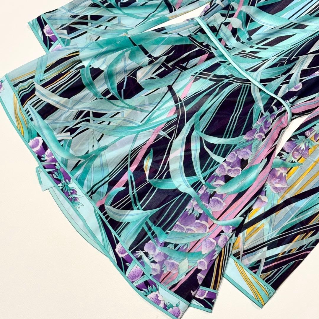 近年物 極美品✨レオナール カンカン素材 花柄 シースルーカーディガン 羽織り