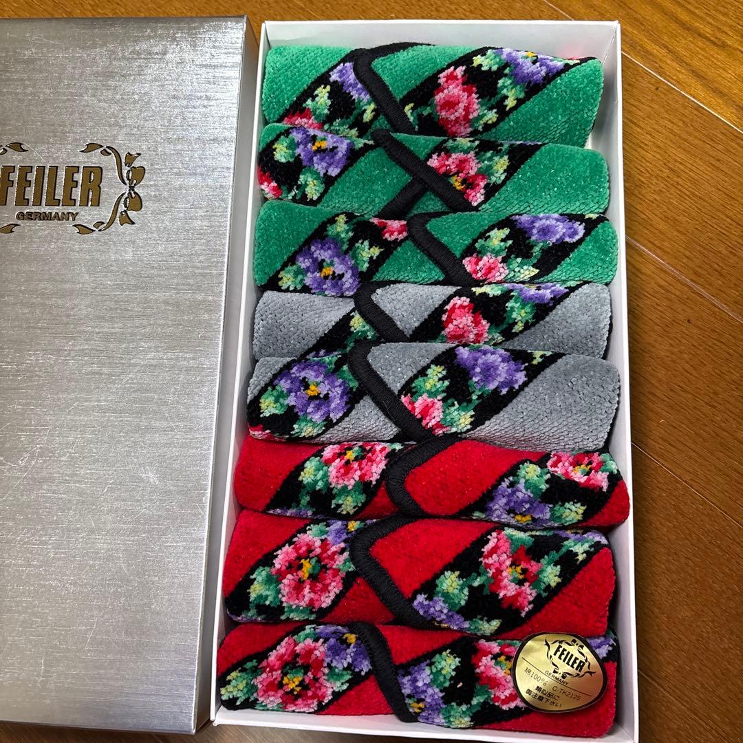 FEILER アネモネハンカチ 8枚セット 箱付き