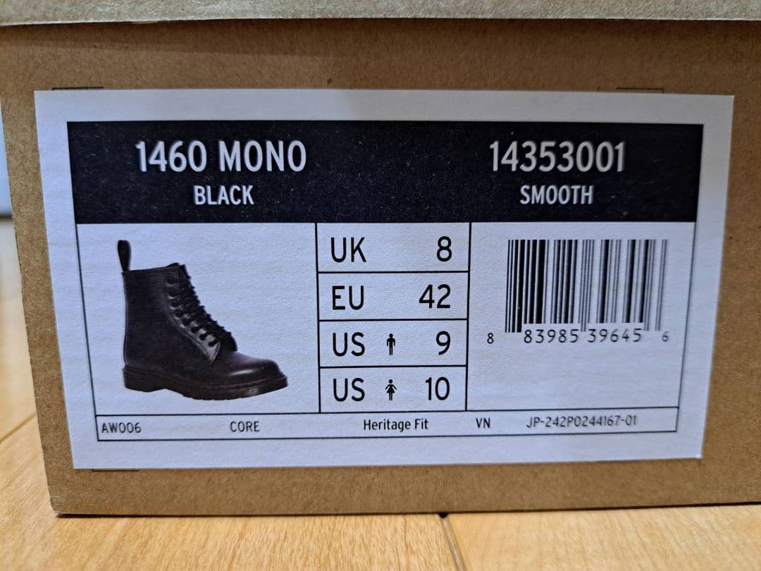 Dr.Martens 1460 MONO BLACK UK8 27cm ブーツ