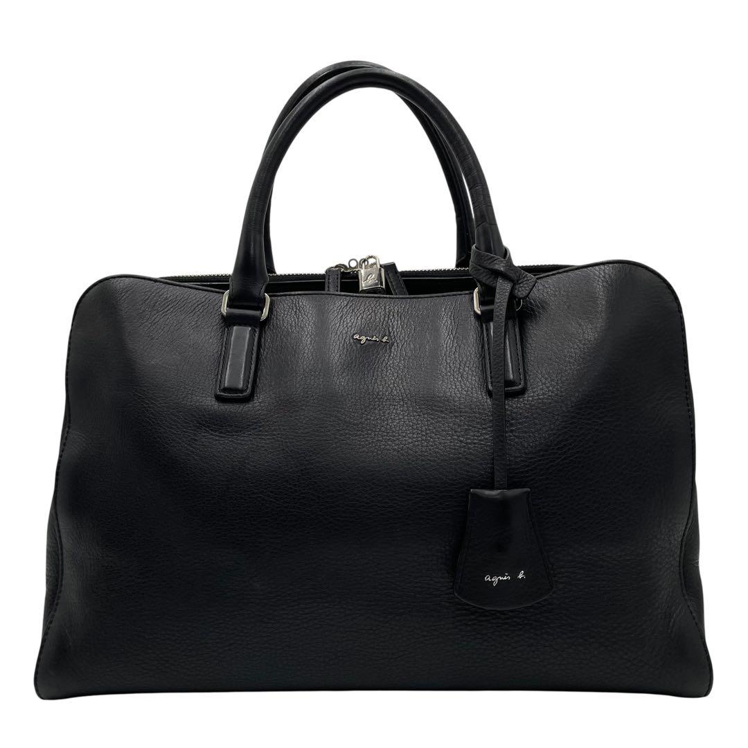 A4可 アニエスベー レザー 2way ショルダーバッグ 斜め掛け可 黒 カデナ