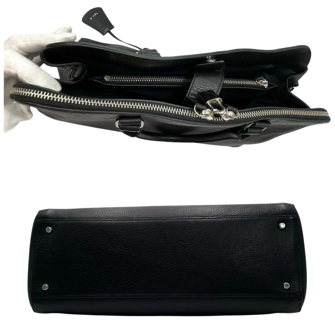 A4可 アニエスベー レザー 2way ショルダーバッグ 斜め掛け可 黒 カデナ