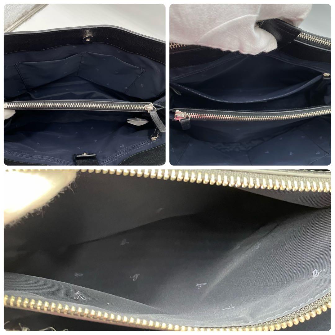 A4可 アニエスベー レザー 2way ショルダーバッグ 斜め掛け可 黒 カデナ