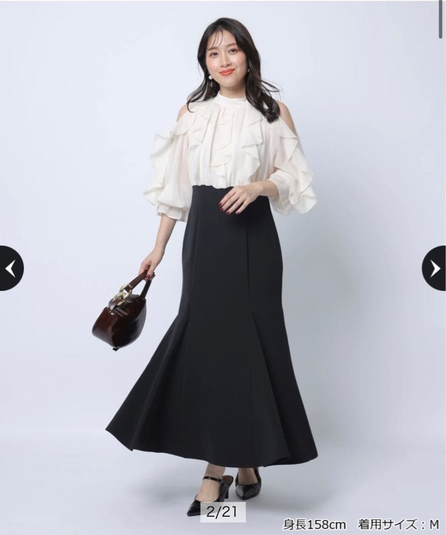 アプワイザーリッシェ　ショルダーフリルドッキングワンピース　新作　美品