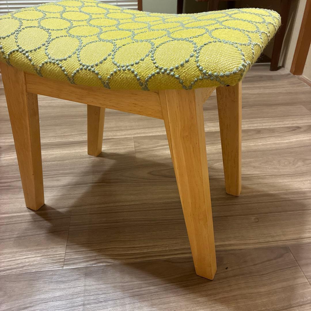 ミナペルホネン タンバリン ハンドメイド 生地 スツール 椅子 イエロー×青
