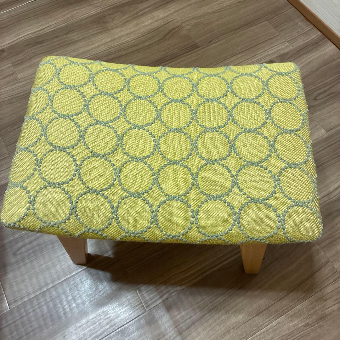 ミナペルホネン タンバリン ハンドメイド 生地 スツール 椅子 イエロー×青