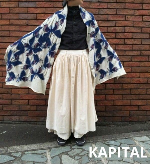 注) KAPITAL キャピタル ジャーマンコードオーロラエプロンパンツ キナリ
