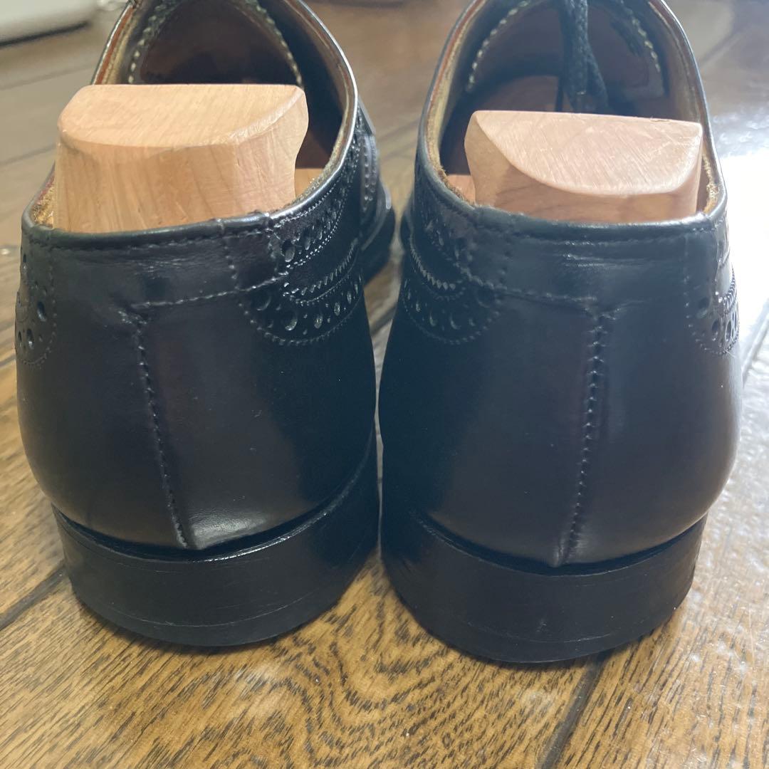 CROCKETT&JONESの黒ウィングチップレザーシューズ6E