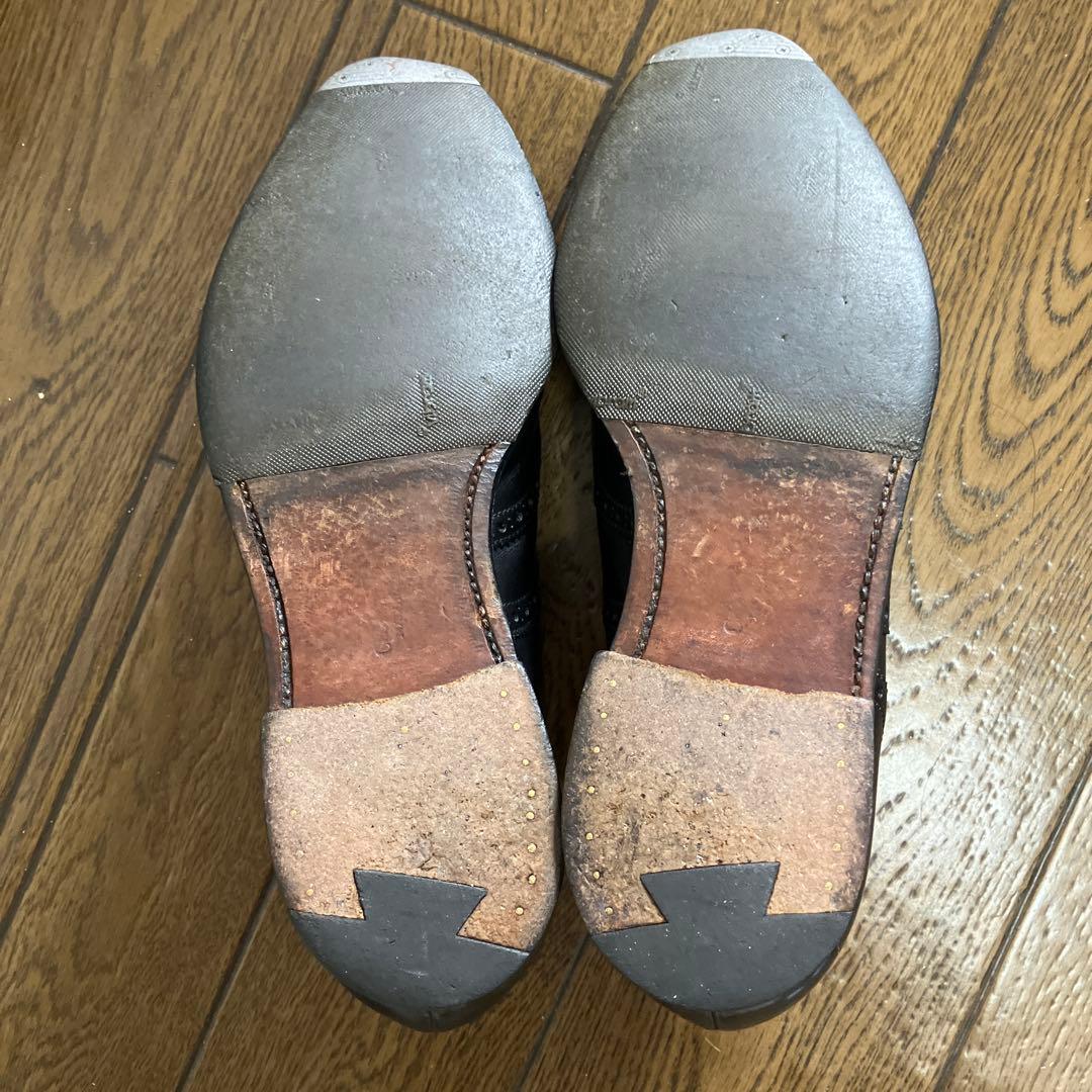 CROCKETT&JONESの黒ウィングチップレザーシューズ6E