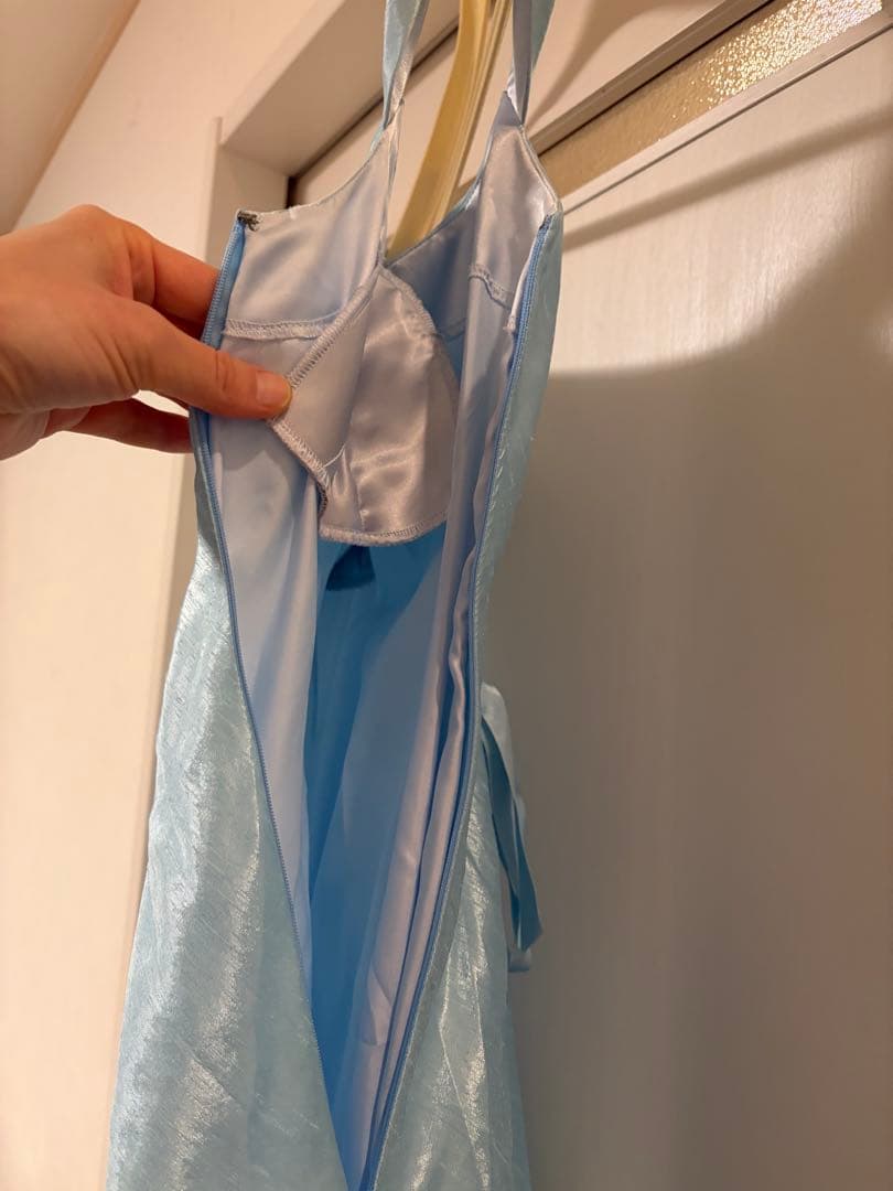 エメ　水色 ロングドレス 左横ファスナー