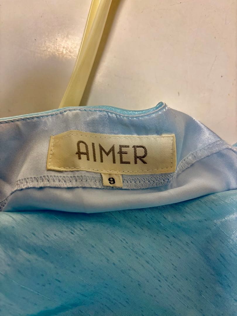 エメ　水色 ロングドレス 左横ファスナー