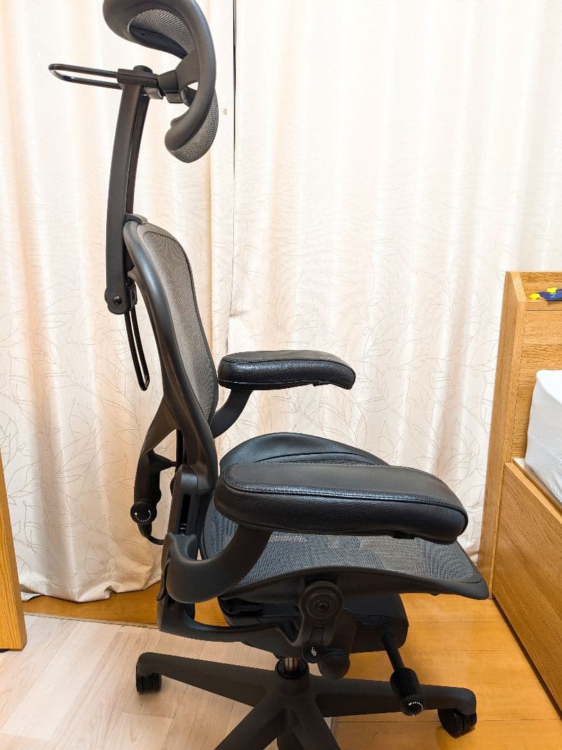 Hアーロンチェア(Aサイズ)　リマスタード　フル装備 + ヘッドレスト付き