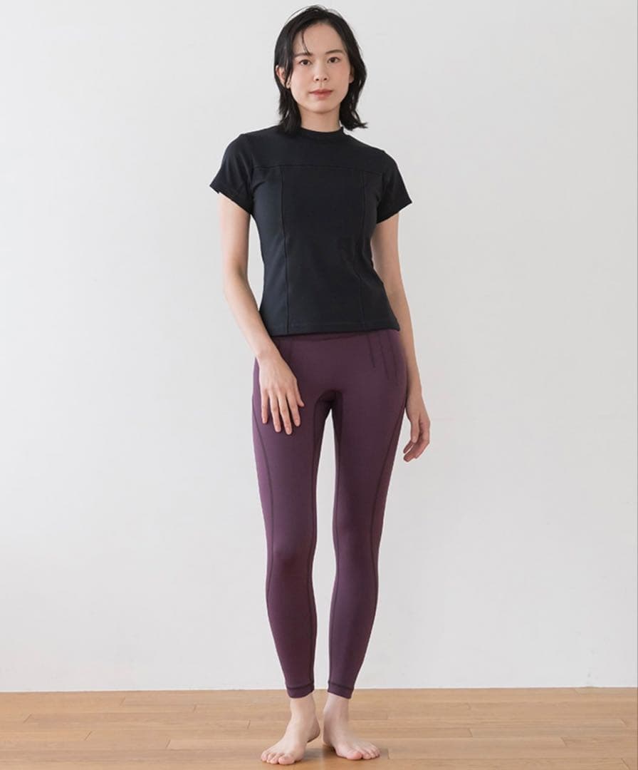 ⭐︎新品⭐︎ 【SUKALA】バイカラーステッチレギンス　ボルドー