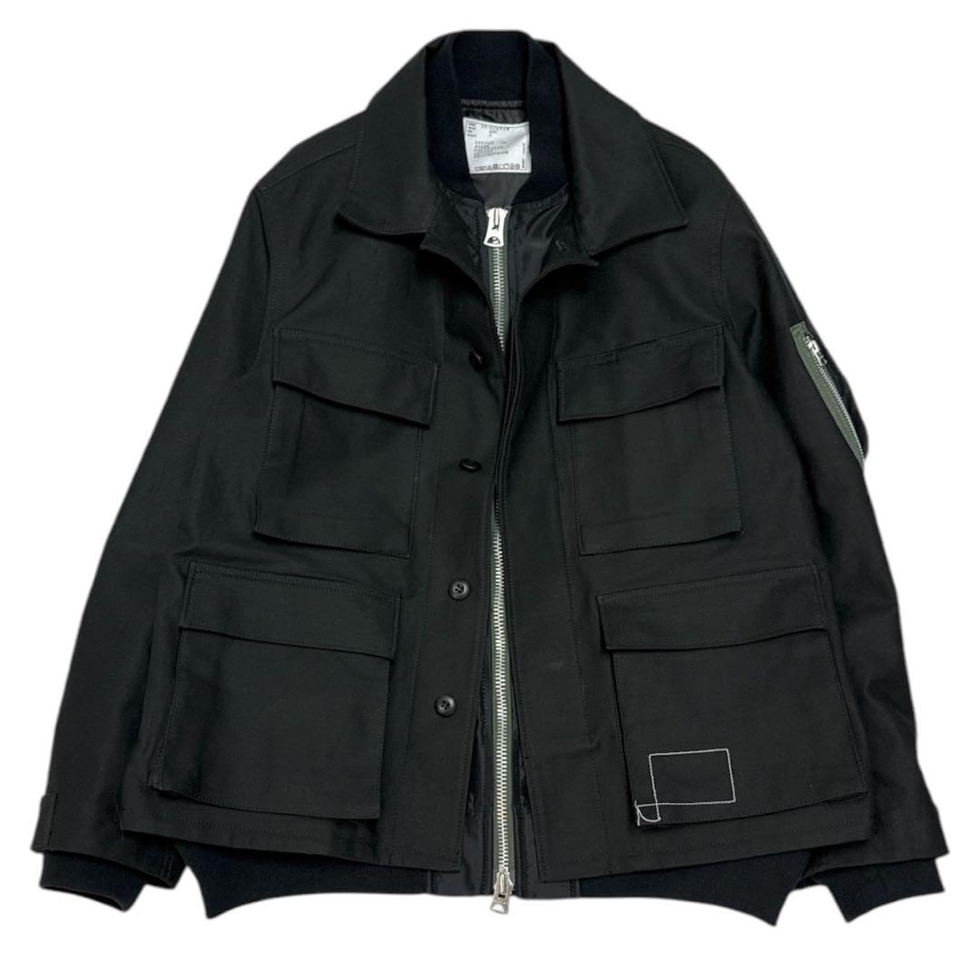 sacai WTAPS Cotton Back Satin Jacket 黒4