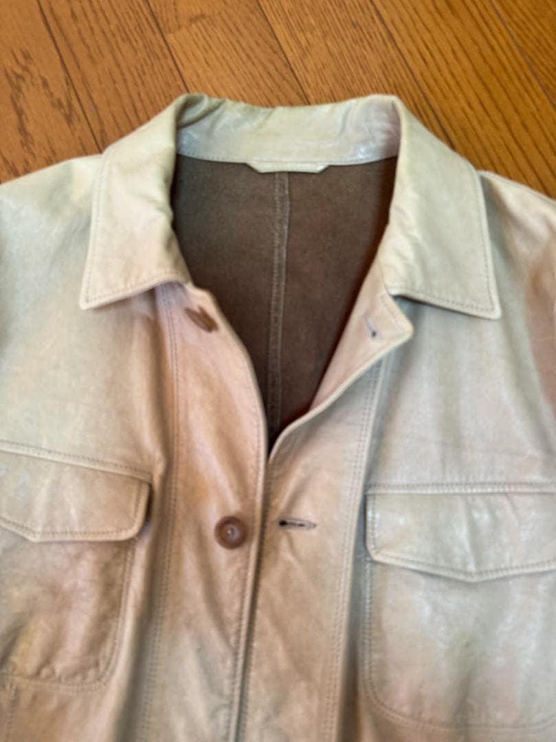 JIL SANDER ジルサンダー 本草木染め ベージュ系 レザージャケット