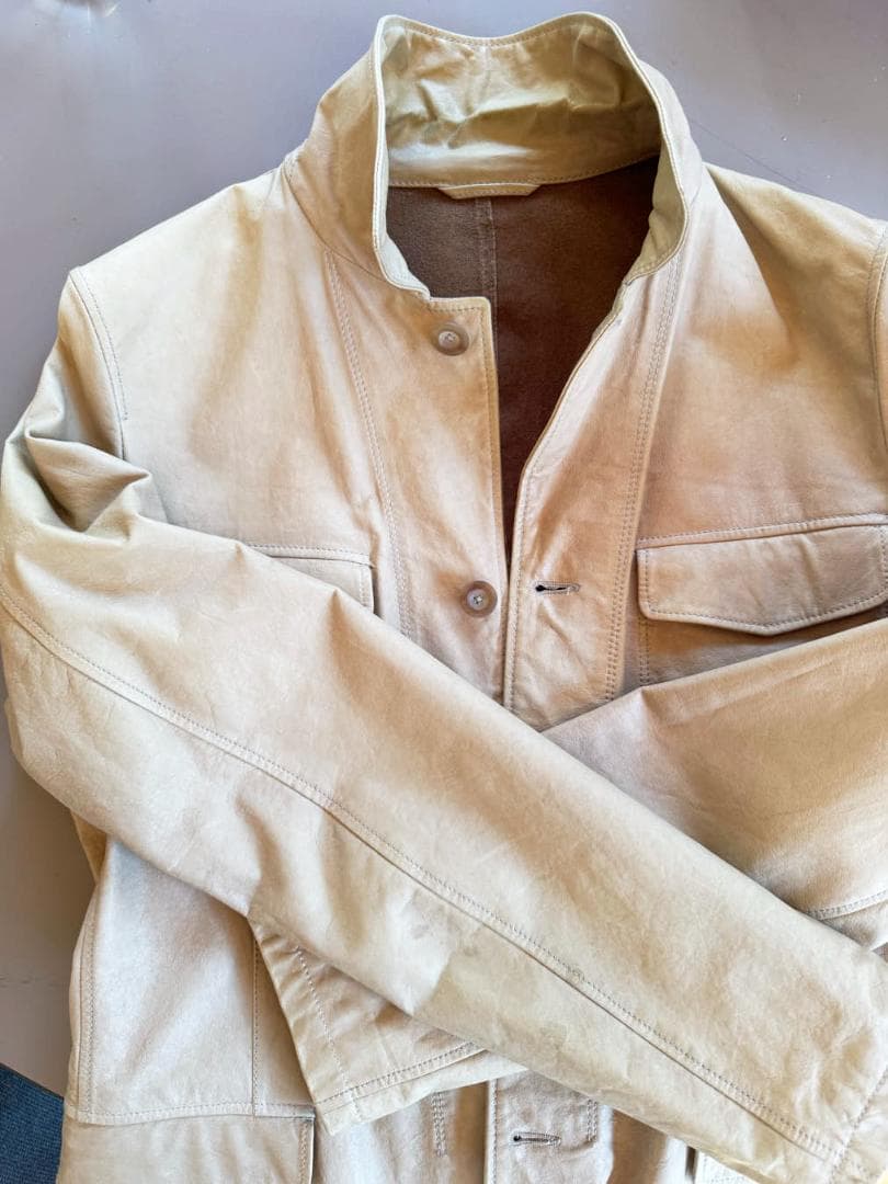 JIL SANDER ジルサンダー 本草木染め ベージュ系 レザージャケット