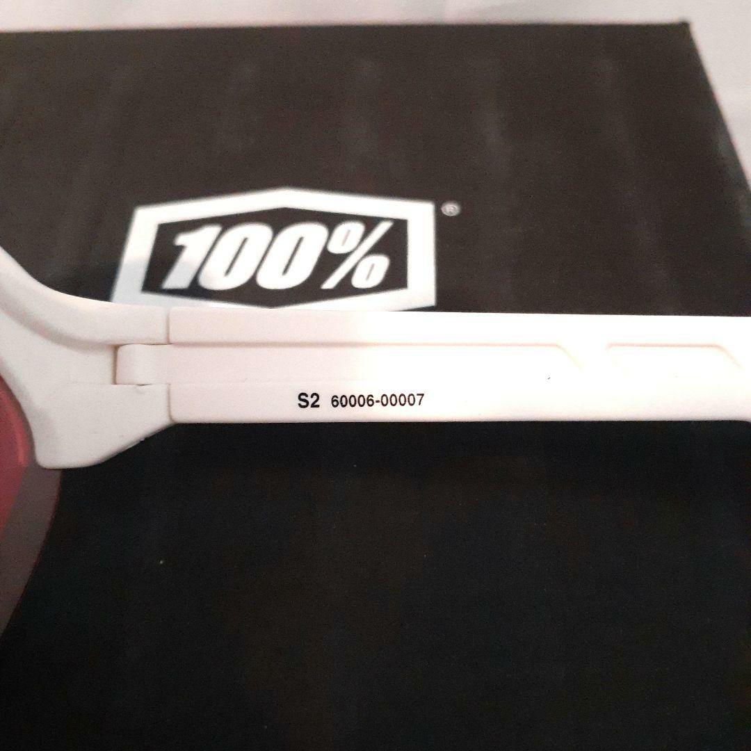 100% S2 ホワイト レッドミラーレンズ ワンハンドレッド サングラス