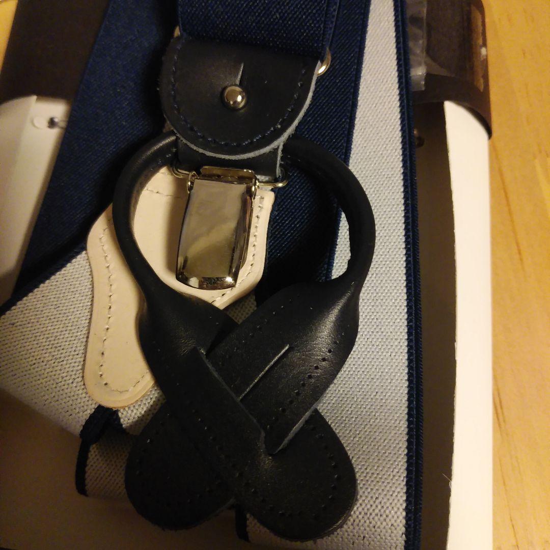 【新品未使用】五大陸＋アルバートサーストン　サスペンダー　ネイビー　英国製