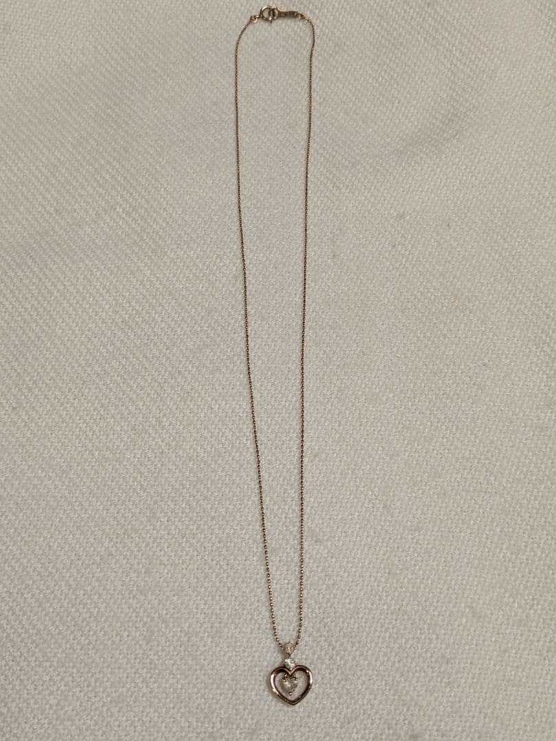 ​【4℃】K10ピンクゴールド ハートネックレス（正規刻印あり）