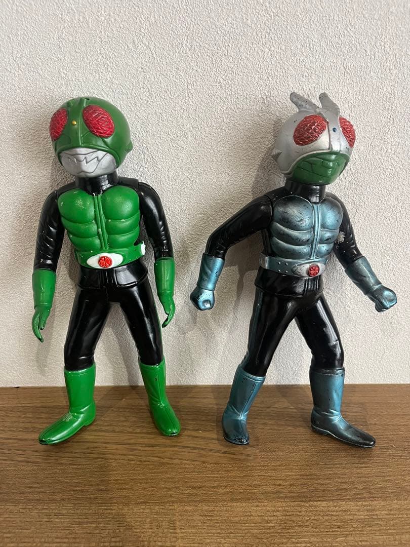 た*を様 【当時物】旧バンダイ 仮面ライダー ソフビ 2体セット 約21cm 昭