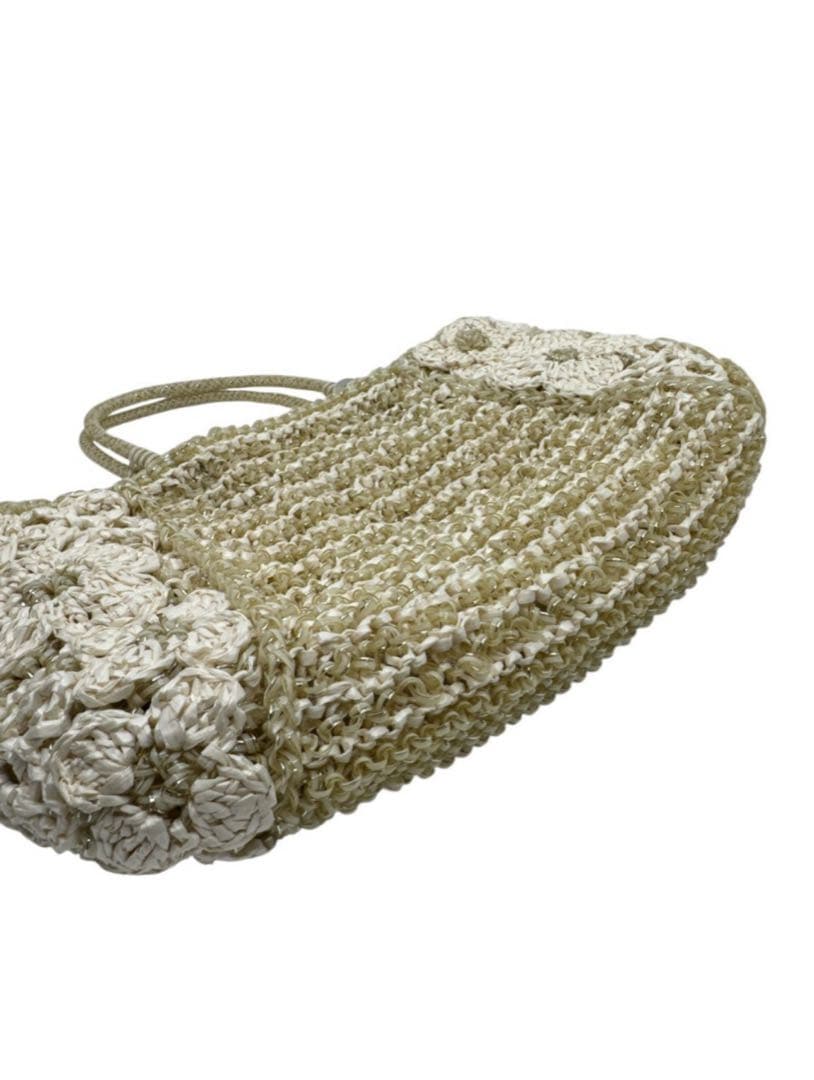 美品 アンテプリマ 2way ワイヤーバッグ ショルダーバッグ 花 ベージュ