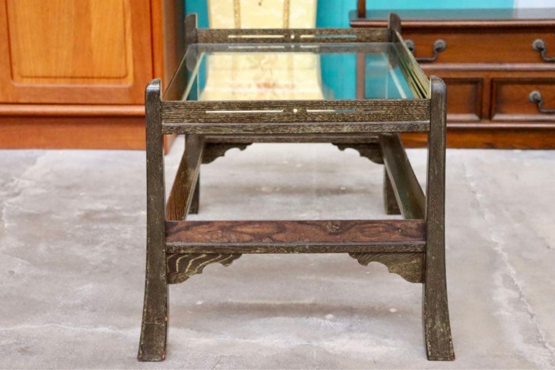 GMGS120○昭和レトロ ガラステーブル アンティーク ヴィンテージ 応接机