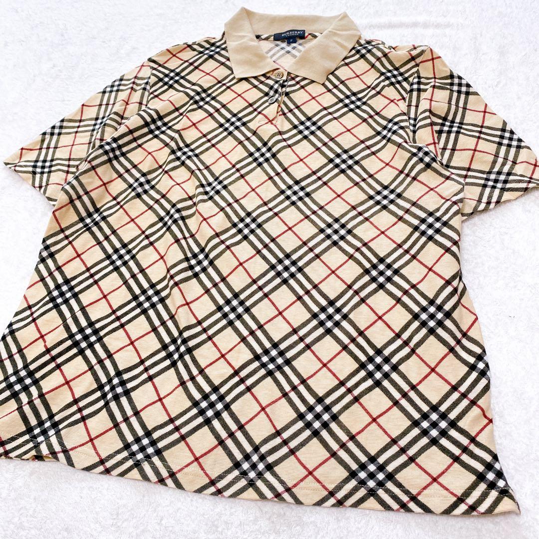 ✨極美品✨バーバリー ロンドン ノバチェック ポロシャツ ボタンシャツ 襟付き
