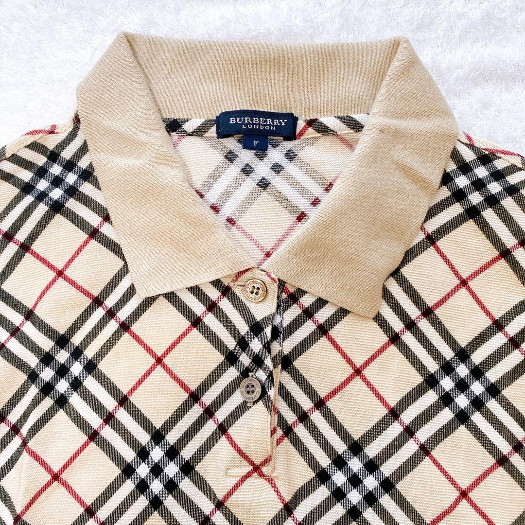 ✨極美品✨バーバリー ロンドン ノバチェック ポロシャツ ボタンシャツ 襟付き