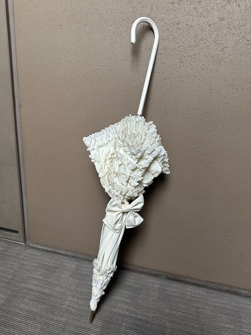 アンジェリックプリティ　ロリィタ　フリル日傘　リボン付き　ホワイト