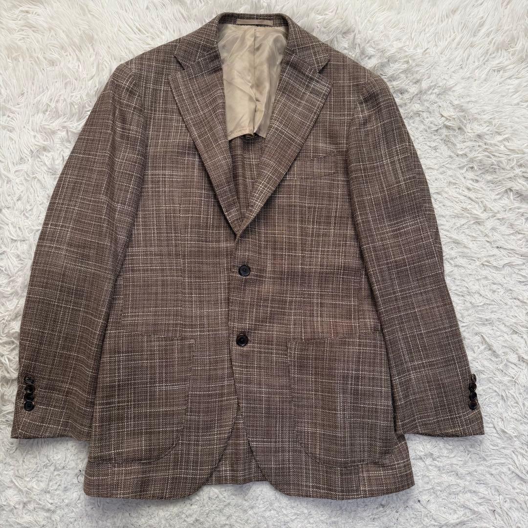 美品　ブリッラペルイルグスト　テーラードジャケット　アンコン　シルク　チェック