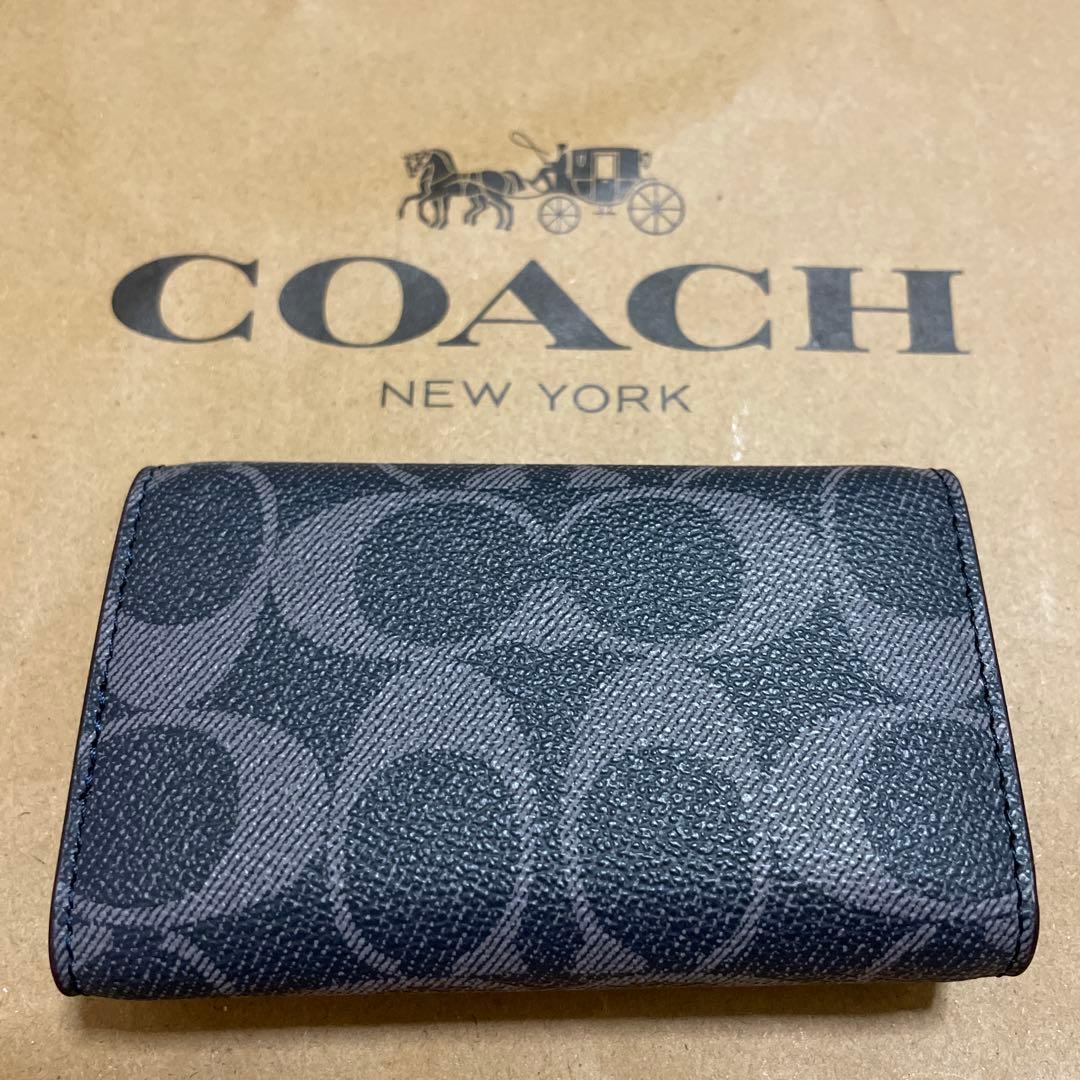 新品未使用　coachキーケース シグネチャー デニムネイビー⭐︎レアカラー⭐︎