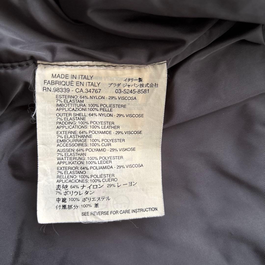 PRADA スポーツ　フード　チェック　ジャケット　ブルゾン　S 中綿