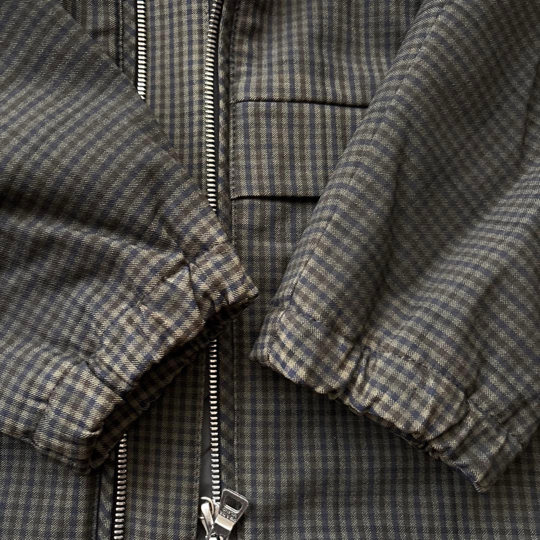 PRADA スポーツ　フード　チェック　ジャケット　ブルゾン　S 中綿