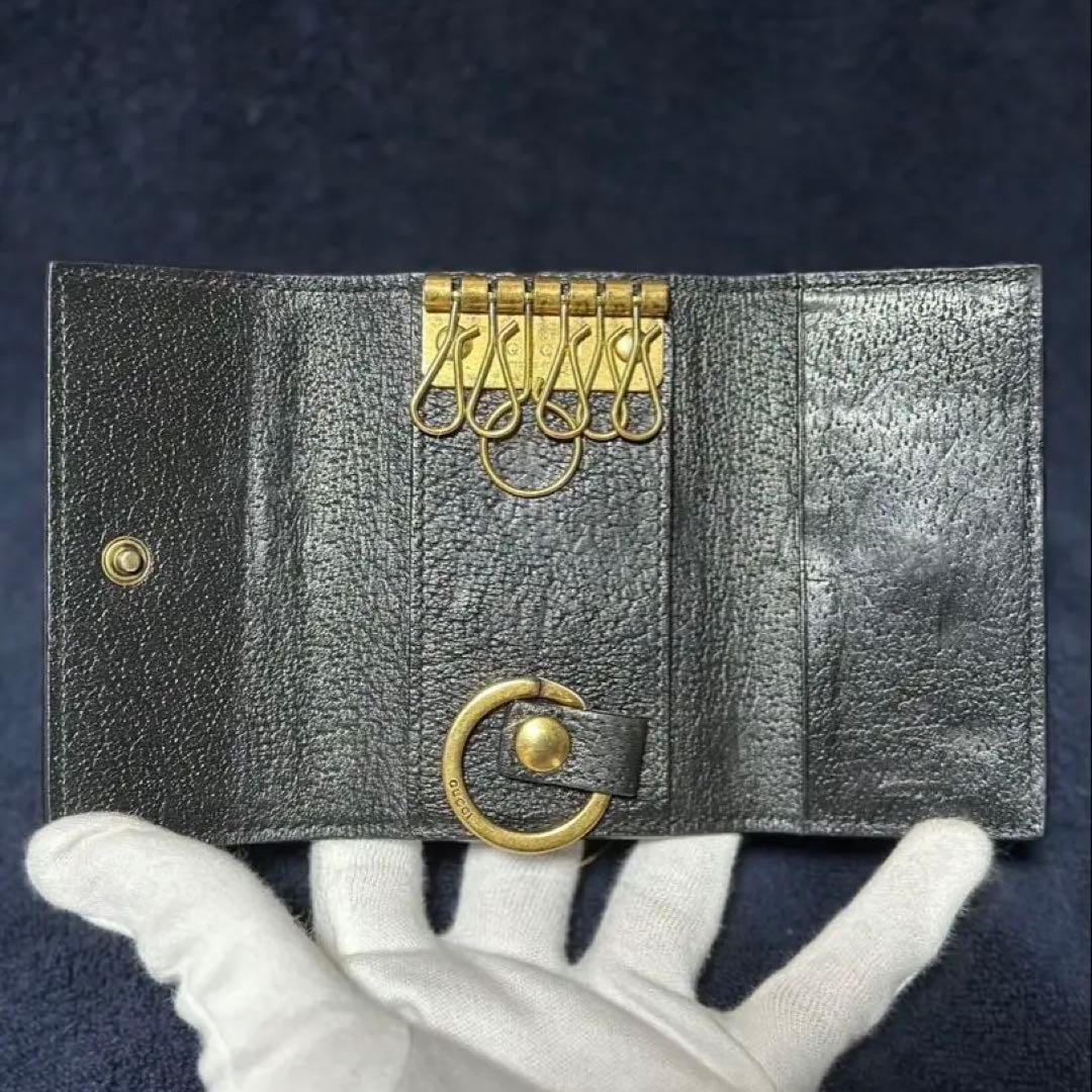 GUCCI キーケース 蜂 ビー 6連 スター レザー