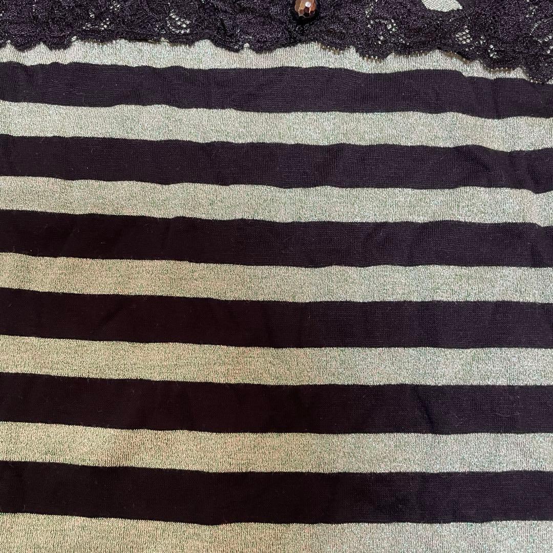 d.i.a. ミントグリーン ブラック ボーダー ロンT 長袖 レース 平成 星