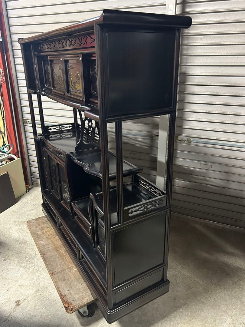 ☆GC209【中古品】 飾り棚　唐木 幅122cm