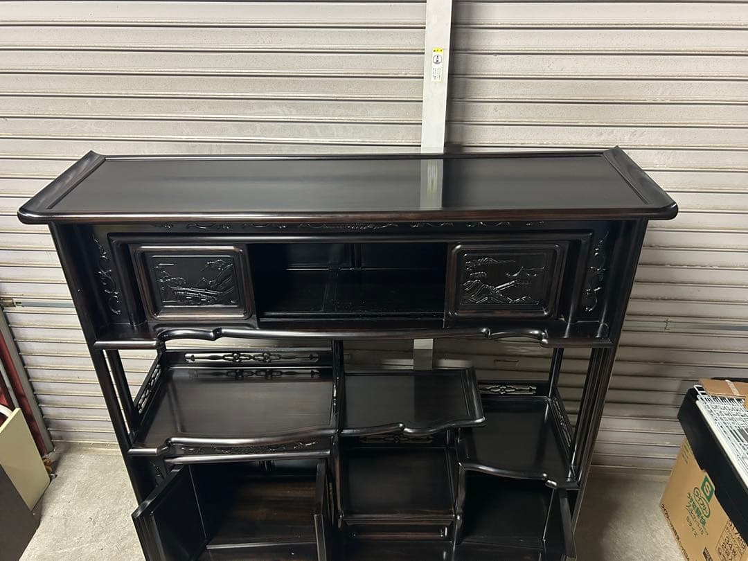 ☆GC209【中古品】 飾り棚　唐木 幅122cm