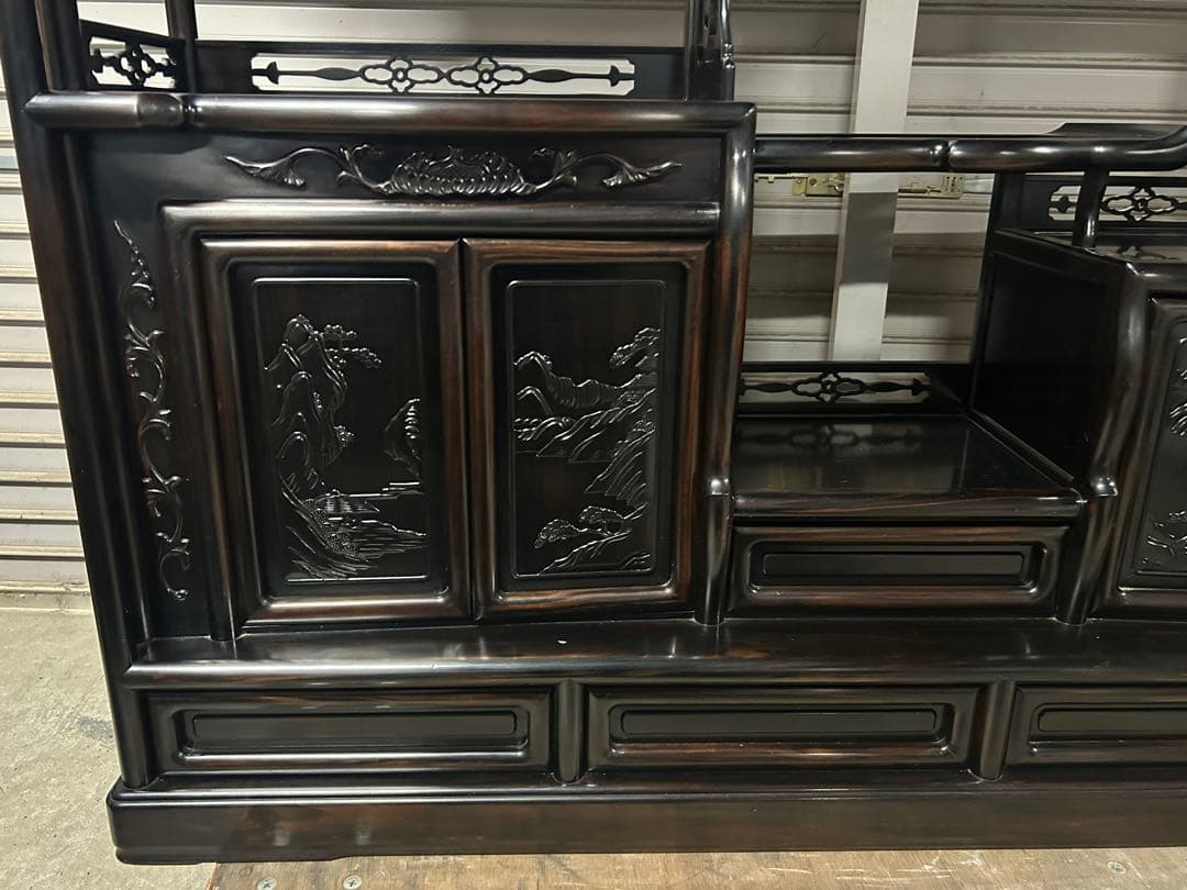 ☆GC209【中古品】 飾り棚　唐木 幅122cm