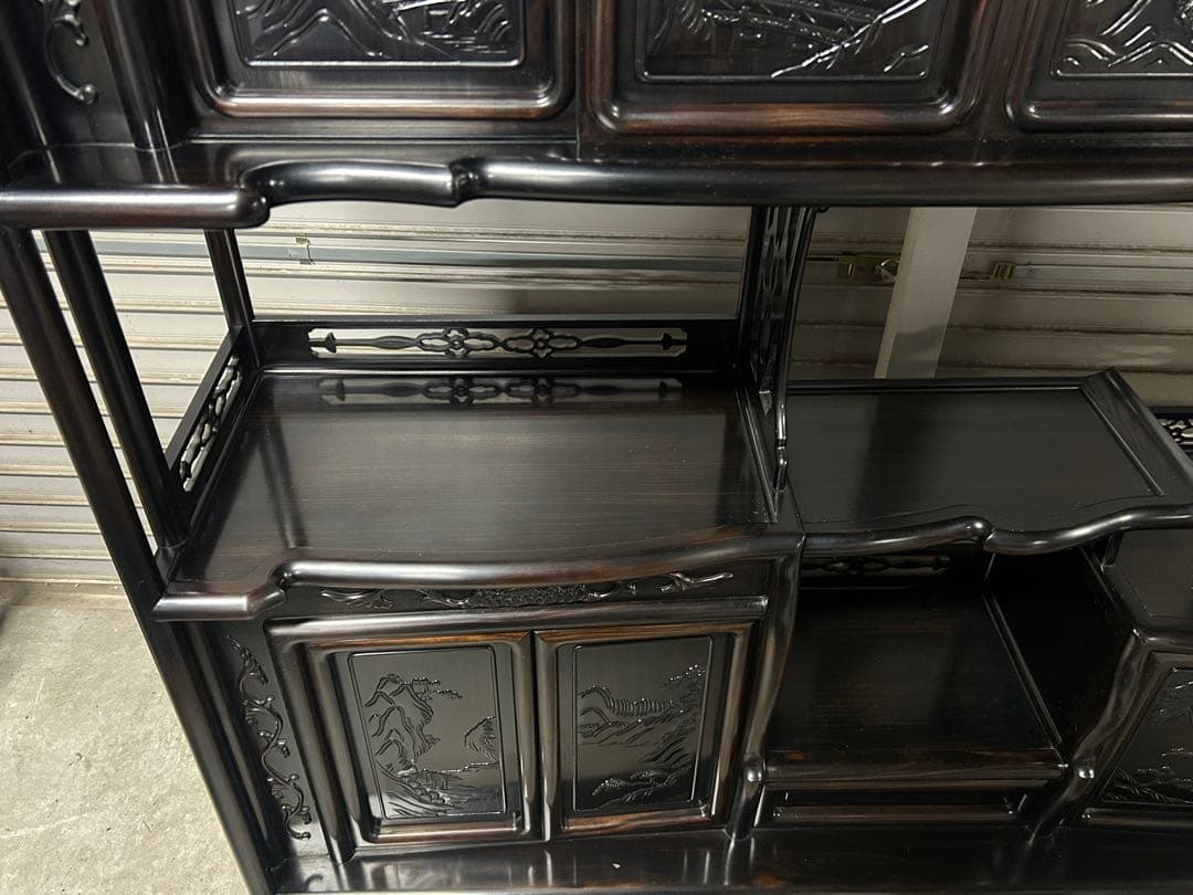 ☆GC209【中古品】 飾り棚　唐木 幅122cm