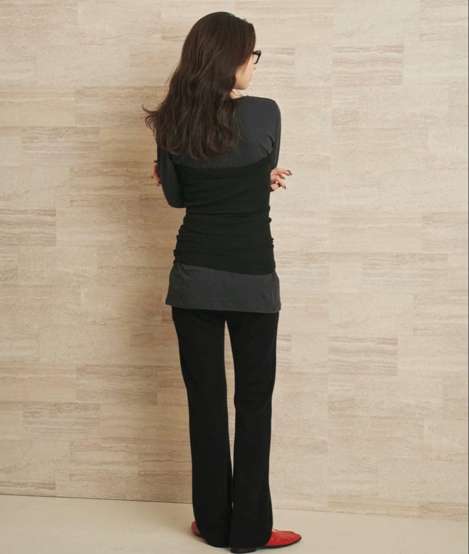 Plage 18G スムースパンツ / ブラック・36