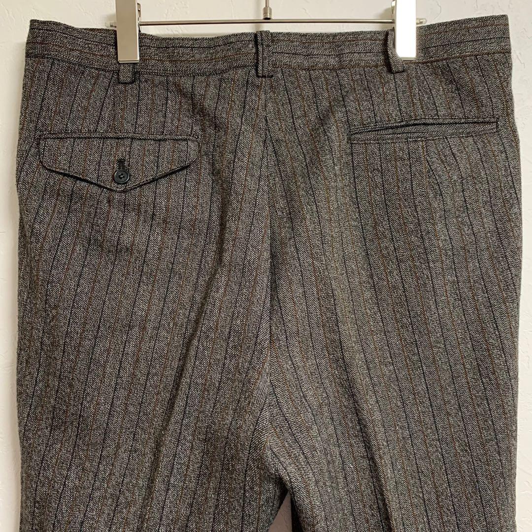 vintage レトロ古着 ベージュ ストライプ シングル セットアップ スーツ